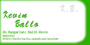 kevin ballo business card